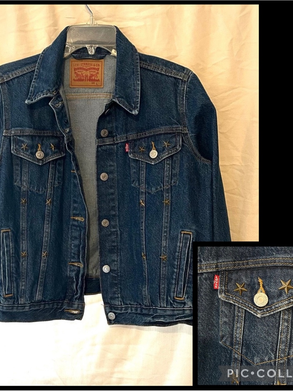 Levi's Blue Denim Jacket - star-shaped studs